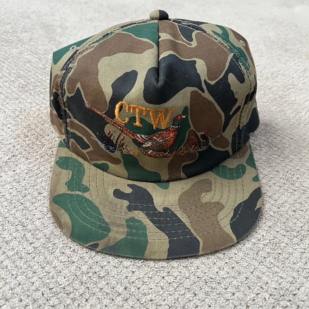 Vintage 1990s YoungAn Camo Pheasant CTW Snapback Hat Hunting Camouflage OSFA